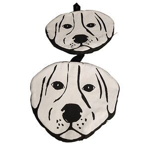 #7613 Dog Face Pot Holders set of 2 8x7